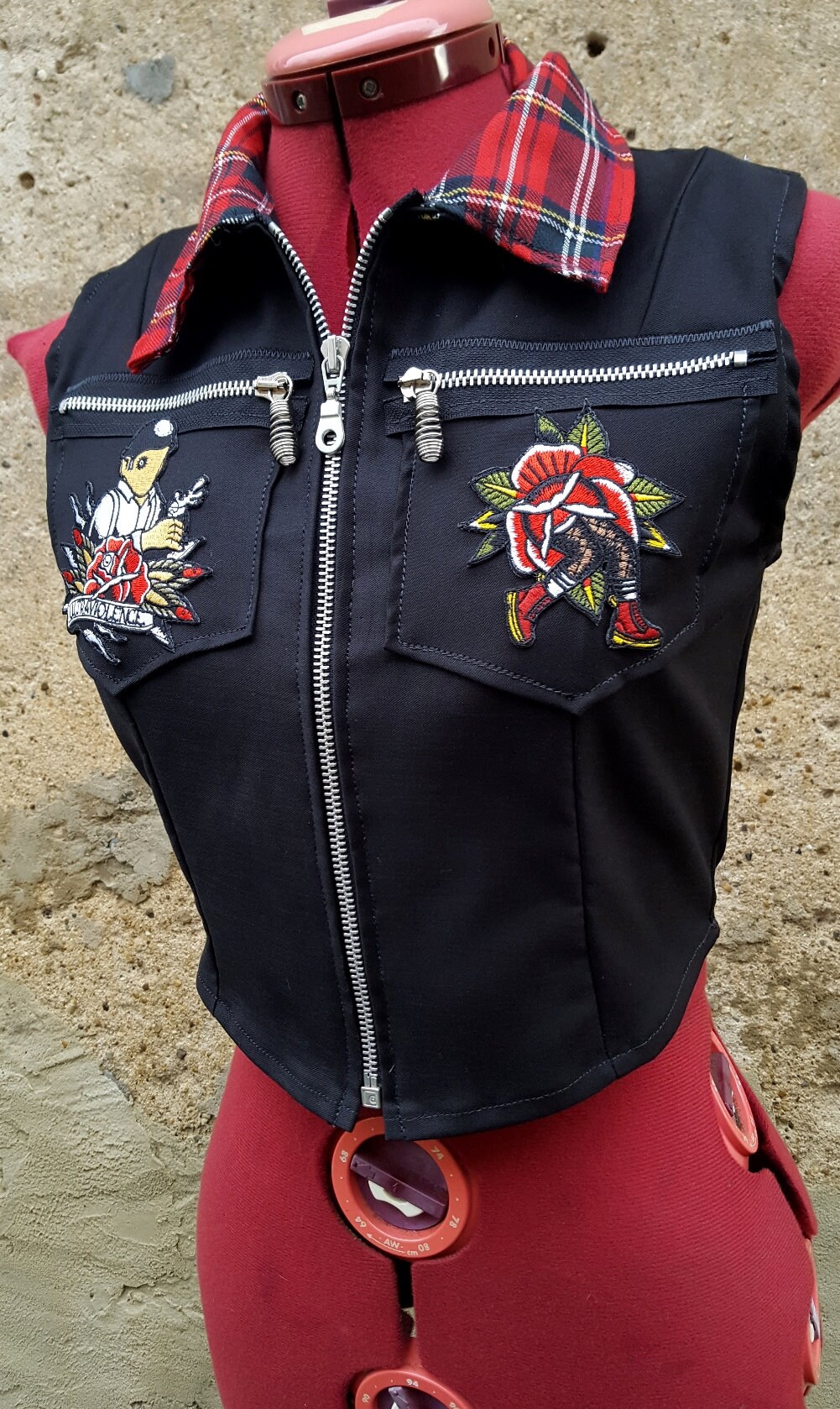 Cardigan Gilet Rockabilly Léopard Crâne Psychobilly - Taille 38 Neuf Avec Étiquettes