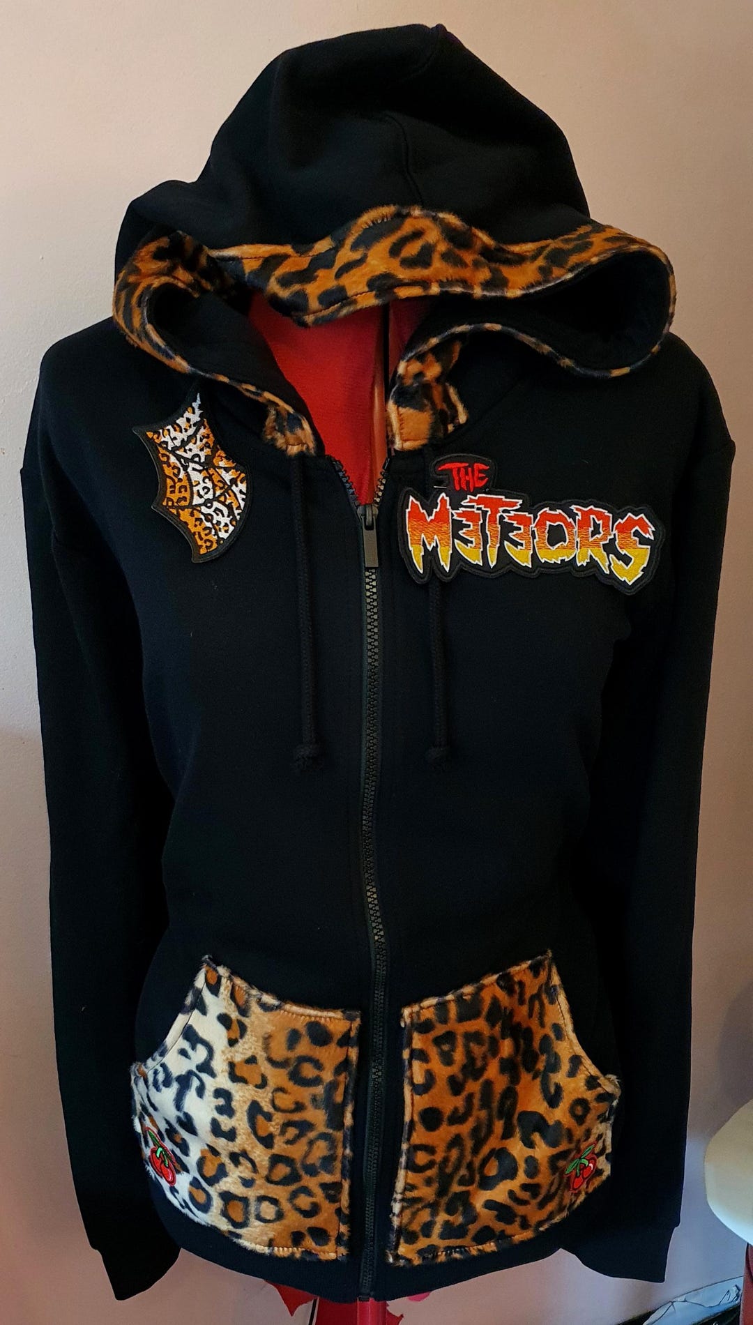 Cardigan Gilet Psychobilly Léopard Avec Motifs Skull - Taille 38 - Marque Rockabilly - Neuf Avec étiquettes