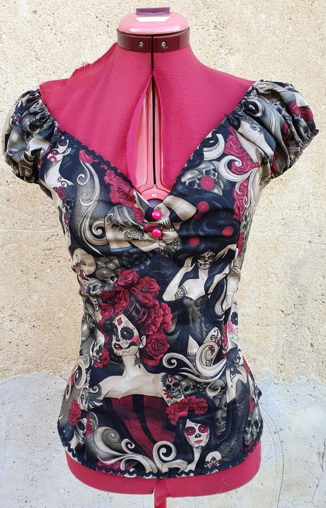 Cardigan / Gilet Rockabilly Pin-up - Motif Cerises Et Pois - Taille 38 - Neuf Avec étiquettes