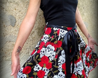 Kleid Rockabilly Calaveras Zuckerschädel Zombie Monster Psychobilly Schrecken Halloween Rockabilly Tattoo Vintage Retro Fifisalternative Skelett