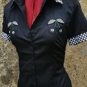 Pin up dress claudine  rockabilly sailor nautical anchor marin cerise pois rétro vintage psychobilly leopard skull skeleton horror zombie