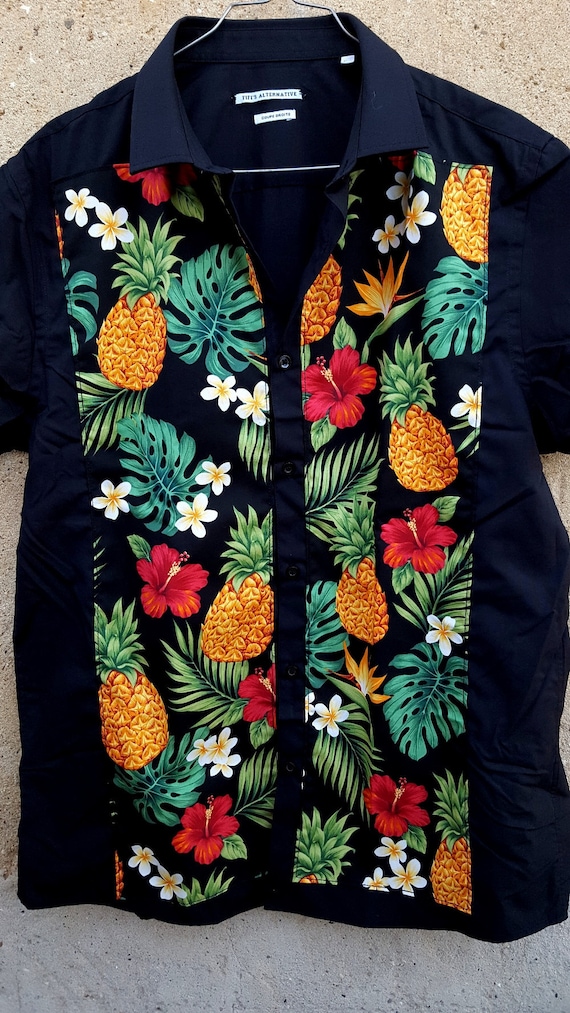 Chemise homme trabajo camisa rockabilly psychobilly hawaii tropical hibisco isla isla horror zombie halloween santa muerte craneo calapata tiki Etsy Mexico