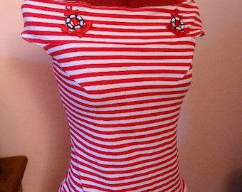 Jupe Crayon Vintage Imprimé Cerises Et Pois - Taille 38 - Coton - Neuve Avec étiquettes