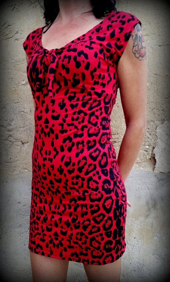 rockabilly leopard dress