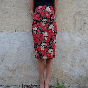 Jupe Crayon Vintage Imprimé Cerises Et Pois - Taille 38 - Coton - Neuve Avec étiquettes