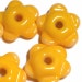 YELLOW FLOWER Handmade Glass Lampwork BEADS Yellow Color Tiny Shaped Flowers Set of 5