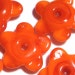Bright RED FLOWER Handmade Glass Lampwork BEADS Bright Red Tiny Shaped Flowers Set of 5