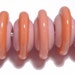 CORAL PINK Saucer Rondelles - Handmade Glass Lampwork BEADS - COol Colors - Set of 6