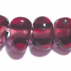 Handmade Lampwork Glass Beads: Purple Red Chocolate Triangle Set
