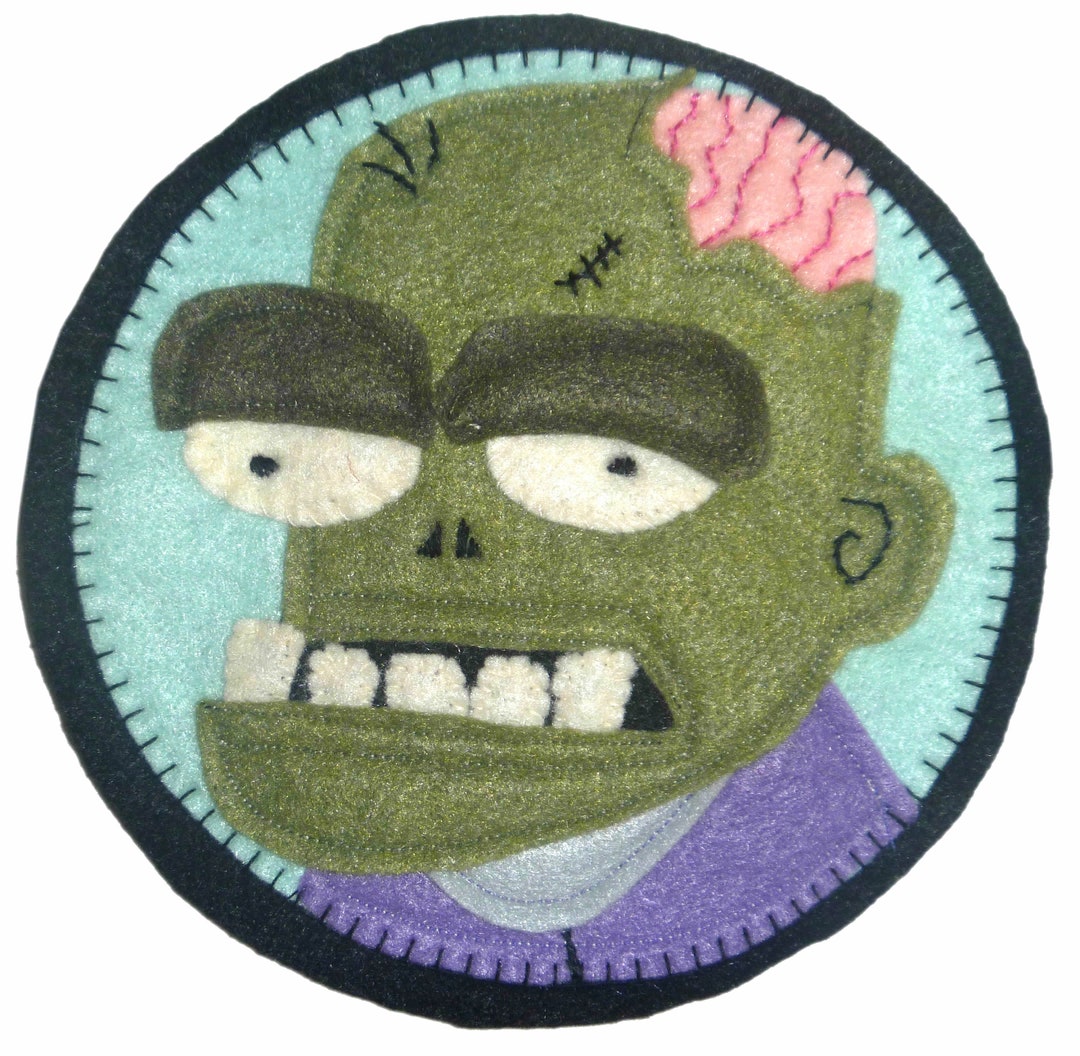 Zombie Felt Mug Rug Coaster Applique Pattern Downloadable PDF Make Your ...