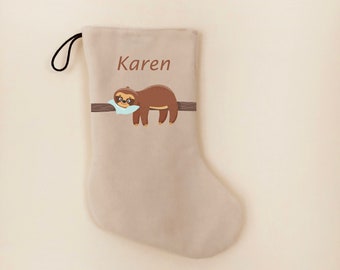 Personalized Christmas Stocking Hanging Sloth Gifts for Christmas