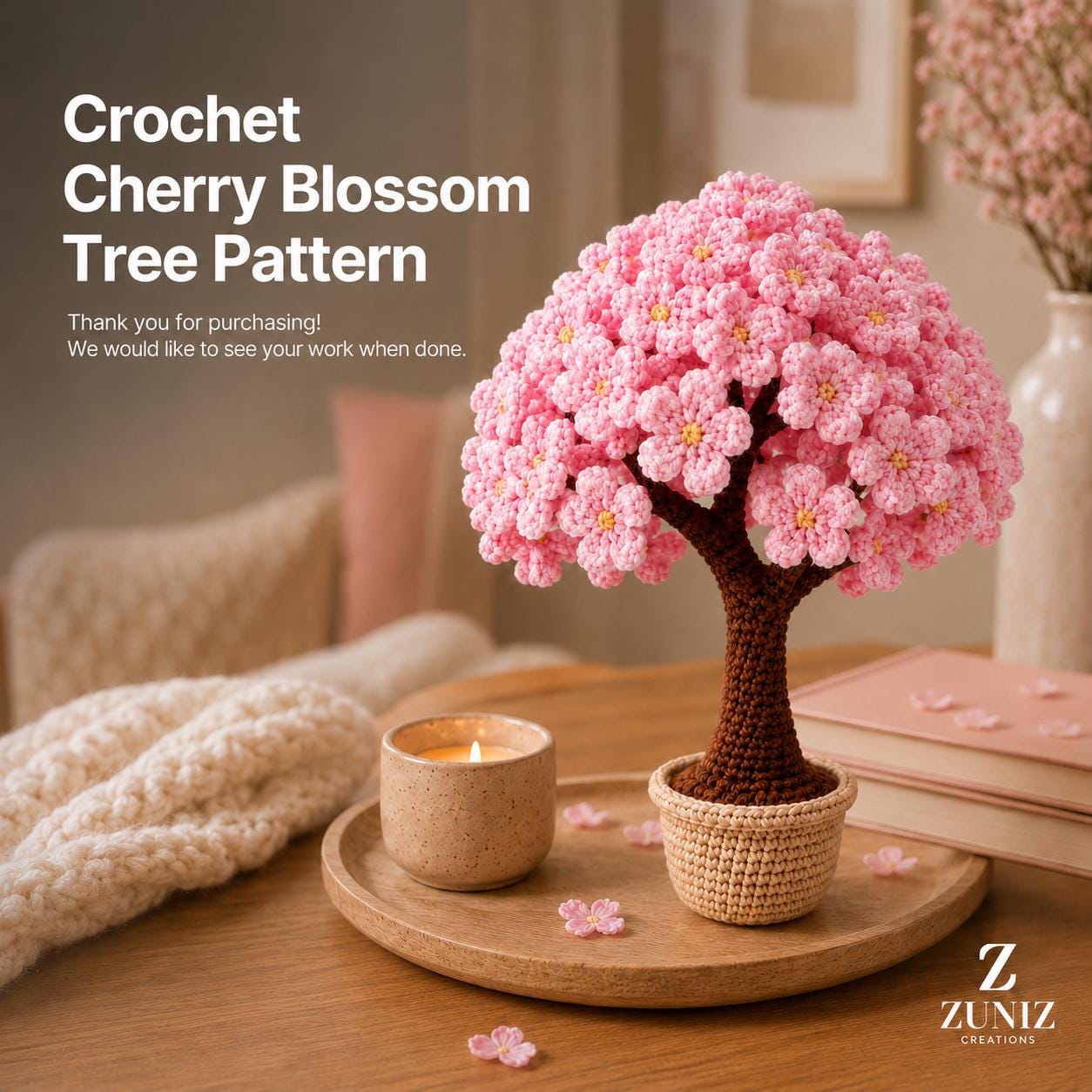 Sakura Bonsai Flower Tree Pattern