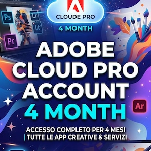 Adobe Cloud Pro 4 mesi Full Access Account Digital Fast delivery