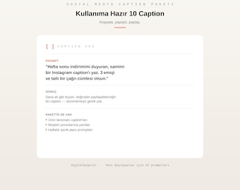 10 Ready-to-Use Social Media Captions | AI Prompt Pack (PDF)