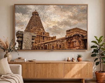 Indian Temple Art Frame TV, Set of 8 | Hindu Temple Wall Decor Digital Download | India Travel Oil Painting | Samsung Hisense Fire TV Art