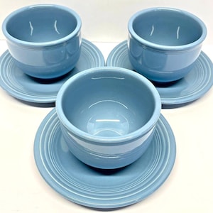 Homer Laughlin Fiesta Periwinkle set of 3 4.5" Bowls & 3 7" Plates-Discontinued
