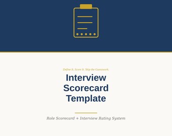 Interview Scorecard Template | Hiring Manager Evaluation Form | Structured Candidate Rating Printable & Digital PDF