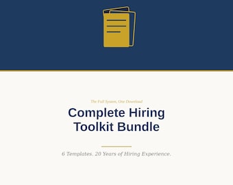 Hiring Manager Toolkit Bundle | Interview Scorecard, Question Bank, 30 60 90 Plan (PDF)