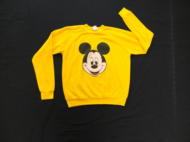 Vintage Yellow Mickey Mouse Disney Sweatshirt Jumper Kids | Etsy