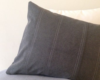 Pinstripes, Handmade Modern Decorative Pillow Cover, 14"x18"