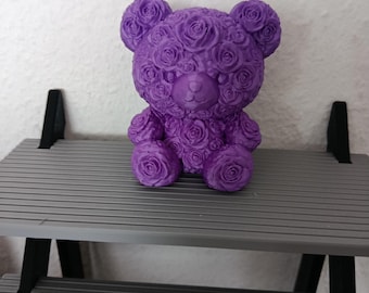 Rose Bear – 3D-printed decorative figure | Gift for Valentine's Day, Mother's Day & Birthdays