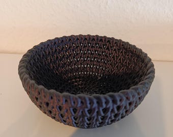 Knitted Bowl Decorative Bowl | Modern Knit Look | 3D Printed Bowl | Key Tray | Jewelry Dish | Home Accessory