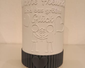 Lithophane Windlight True Friends Are the Greatest Happiness | LED Tealight Included | Gift for Best Friend