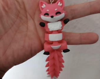 Movable Fox Keychain | 3D Printed Flexi Keychain | Cute Animal Keychain | Gift Idea