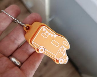 Campervan Clicker Keychain | 3D Printed Camper Pendant | Fidget Clicker | Gift for Campers