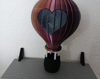 Hot air balloon decoration with heart | 3D printed decoration | Balloon decoration | Modern home accessory | Gift idea | Handmade