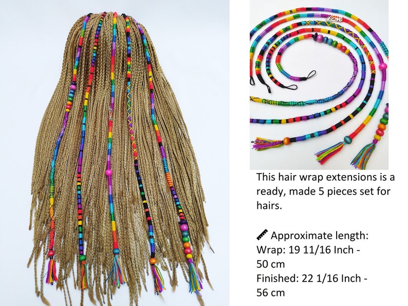 Hair Wrap Extensions Represents Love Boho Hair Braids Etsy