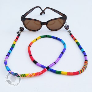 Eyeglass Strap, Sunglasses Chain, Glasses Necklace, Reading  Sunglass Holder Rope,  Lgbt Pride Cord Lanyard, Travel Gift Women,