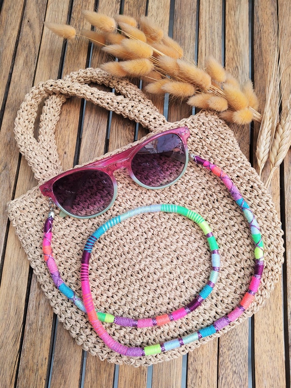 Handmade Glasses Chain, Cotton Yarn Sunglasses Strap, Multicolor Eye Glass  Holder,bohemian Hippie Glasses Accessories,gift for Her,boho Chic 
