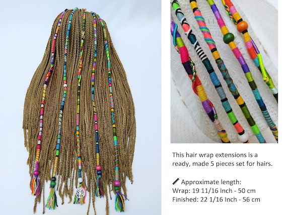 Hair Wrap, Extension Clips, Hippie Braid Beads, Removable Handmade Cotton  Wrap, Pride Rainbow Boho, Elegant Hair Clip, Dreadlock Wraps, 