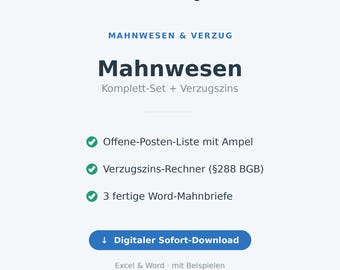 Dunning Kit (Excel & Word) | Dunning Notice, Payment Reminder + Late Payment Interest Calculator | For Self-Employed Individuals | Instant Download