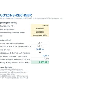 Kit de relance (Excel et Word) | Avis de relance, rappel de paiement et calculateur d'intérêts de retard | Pour les travailleurs indépendants | Téléchargement instantané image 4