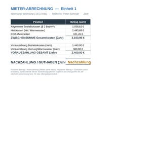 Beräkning av elräkningar i Excel | Driftskostnader + CO2-kostnadsfördelning och tidsfristkontroll | För privata hyresvärdar | Direkt nedladdning bild 5