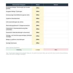Tax Checklist (Excel) | Receipt Organizer for Small Businesses and Freelancers | Prepare Your Tax Return | Instant Download image 3