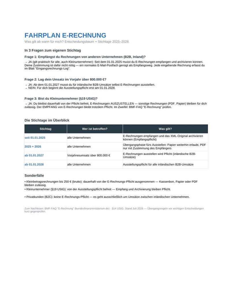 E-Invoice Preparation Kit | Roadmap 2026–2028 & Incoming Invoice Log | For Small Businesses | Instant Download image 3