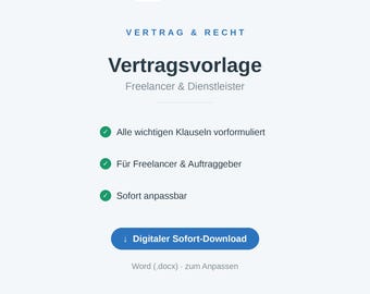 Freelancer Contract Template (Word) | Service Agreement Sample | Self-Employed Clients | Instant Download