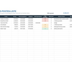 Kit de relance (Excel et Word) | Avis de relance, rappel de paiement et calculateur d'intérêts de retard | Pour les travailleurs indépendants | Téléchargement instantané image 3