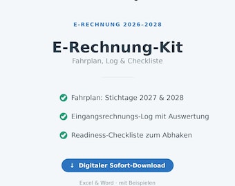 E-Invoice Preparation Kit | Roadmap 2026–2028 & Incoming Invoice Log | For Small Businesses | Instant Download