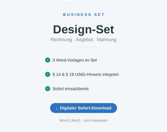 Business Design Set for Word | Invoice, Quote, and Reminder Templates | Small Business Owners and Freelancers | Instant Download