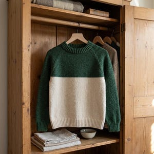 Suéter Raglan de Crochê, Blusa Raglan de Cima para Baixo, Suéter de Crochê Bicolor, Suéter Feminino de Cima para Baixo (PDF)
