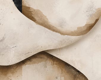 Neutral Abstract Wall Art Printable | Japandi Minimalist Decor | Modern Beige Geometric Print | Wabi Sabi Digital Download