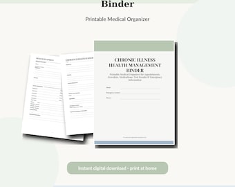 Chronic Illness Health Management Binder | Medical Records Organizer | Doctor Appointment Planner PDF