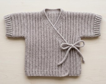 Modèle PDF de kimono/gilet bébé au crochet, modèle PDF de gilet/gilet bébé enveloppant, modèle de crochet facile pour nourrisson, téléchargement numérique.