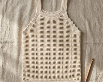 Coastal Mesh Men Tank Crochet Pattern PDF, Summer Tank Top Pattern, Breathable Crochet Tank, Digital Download.