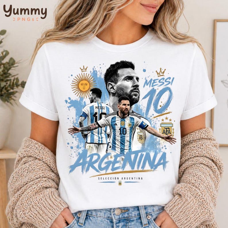 Soccer Legend Lionel Messi PNG, Argentina Champion Graphic, Football Fan Shirt Design PNG,  Argentina Soccer Champion Png, Digital Downloads