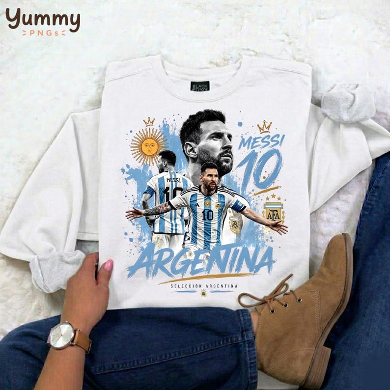 Soccer Legend Lionel Messi PNG, Argentina Champion Graphic, Football Fan Shirt Design PNG,  Argentina Soccer Champion Png, Digital Downloads